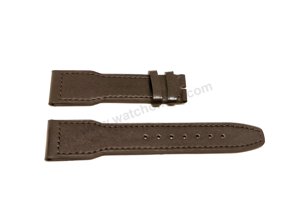 Fits/for IWC Pilot - 22mm Brown Genuine Leather HYAT Replacement Santoni Watch Band Strap Belt