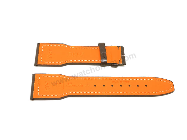 Fits/for IWC Pilot - 22mm Brown Genuine Leather HYAT Replacement Santoni Watch Band Strap Belt