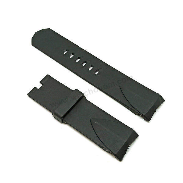 Fits/For Corum Admiral's Cup Competition - 24mm Black Rubber Silicone Replacement Watch Band Strap Belt