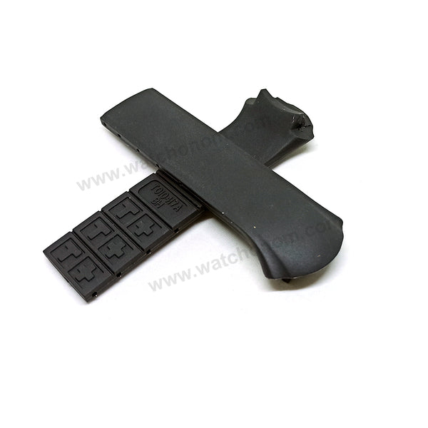 Fits/For Tissot T-Tracx T0104171720700 Nascar Special Edition - 17mm Black Rubber T010417A Replacement Watch Band Strap