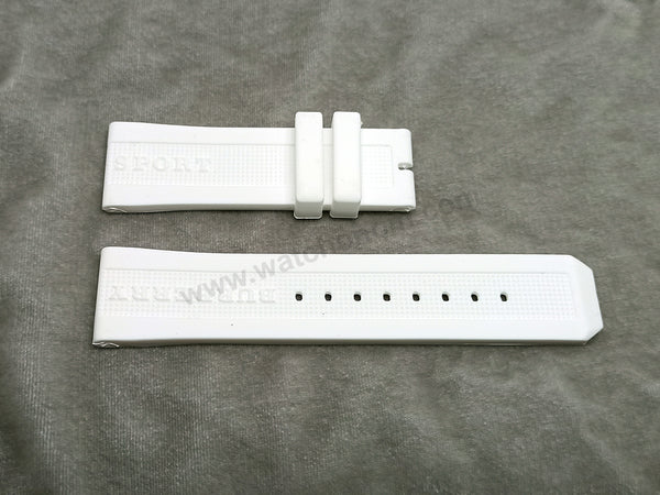 Fits/for Burberry BU7707 , BU7719 , BU7760 , BU7767 Endurance - 24mm White Rubber Replacement Watch Band Strap