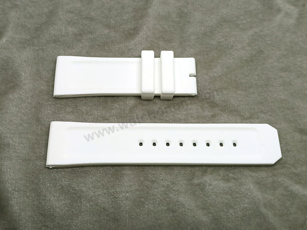 Fits/for Burberry BU7707 , BU7719 , BU7760 , BU7767 Endurance - 24mm White Rubber Replacement Watch Band Strap