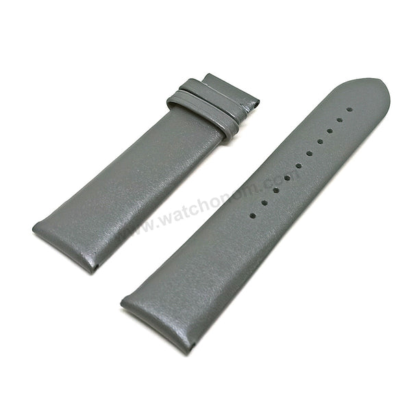 Fits/For Emporio Armani AR0386 Gianni XLarge- 22mm Gray Leather Replacement Watch Band Strap Belt