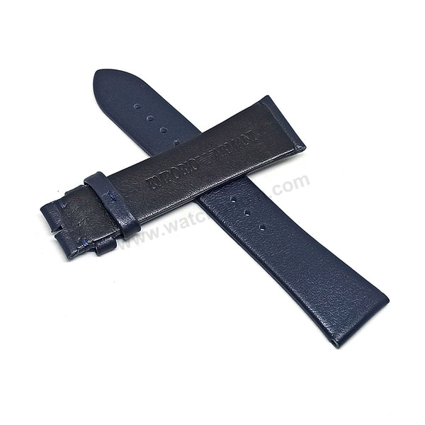 Fits/For Emporio Armani AR11194 , AR11451 , AR80032 Ruggero- 22mm Navy Blue Leather Replacement Watch Band Strap Belt