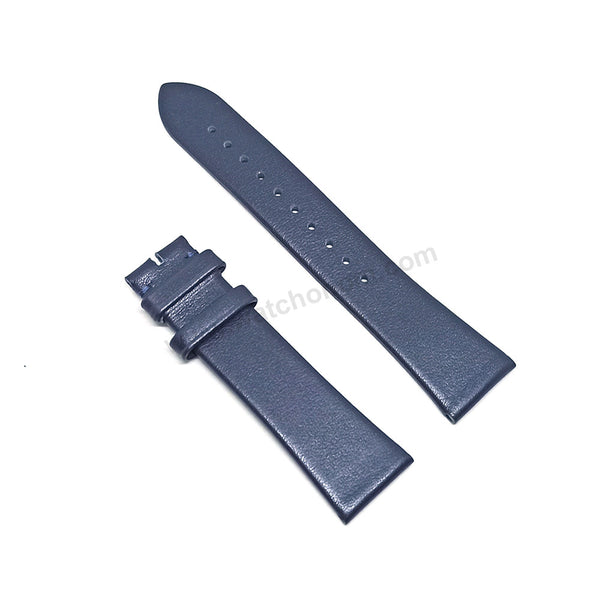 Fits/For Emporio Armani AR11194 , AR11451 , AR80032 Ruggero- 22mm Navy Blue Leather Replacement Watch Band Strap Belt