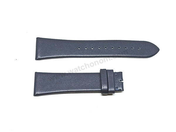 Fits/For Emporio Armani AR11194 , AR11451 , AR80032 Ruggero- 22mm Navy Blue Leather Replacement Watch Band Strap Belt