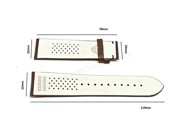 Fits/For Emporio Armani AR1932 , AR1936 , AR0387 , AR4657 Gianni XLarge- 22mm Brown Leather Replacement Watch Band Strap Belt