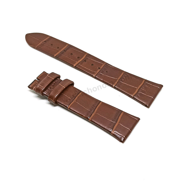 Fits/For Emporio Armani AR11486 , AR11549 , AR11566 Paolo- 22mm Brown Leather Replacement Watch Band Strap Belt