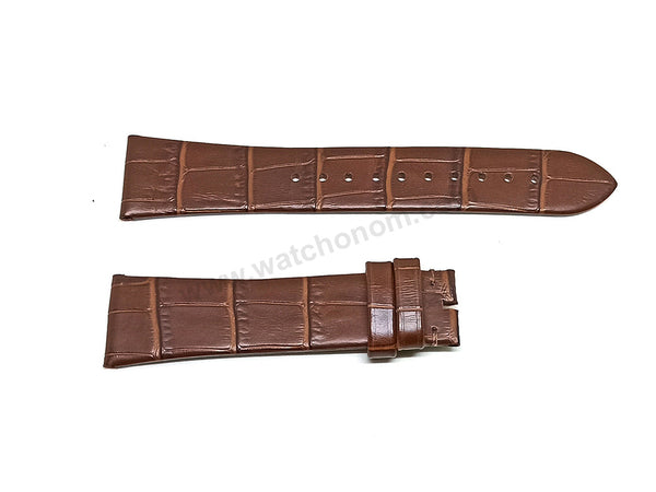 Fits/For Emporio Armani AR11486 , AR11549 , AR11566 Paolo- 22mm Brown Leather Replacement Watch Band Strap Belt