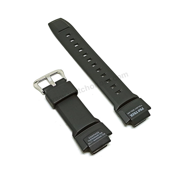 Genuine Casio Pro-Trek PRG-270  - 18mm Black Rubber Authentic Replacement Part Watch Band Strap Belt