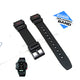 Genuine Casio AQ-150W-1BV  - 19mm Replacement Red Text On Black Rubber Watch Band Strap Belt