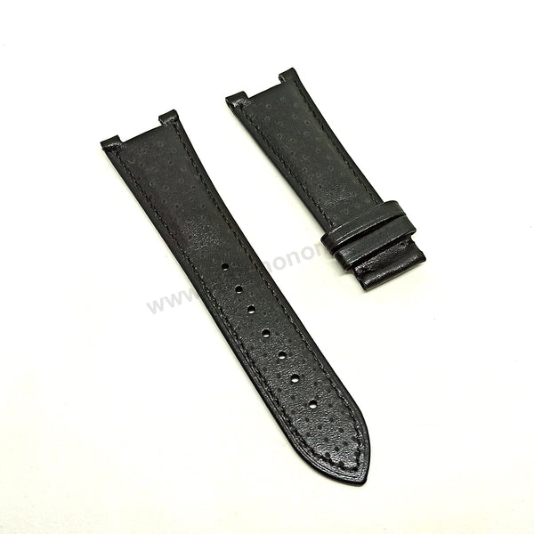 Fits/For Versace Aion Chrono VRSCVE1D01420 Replacement Black Leather Watch Band Belt Strap Belt