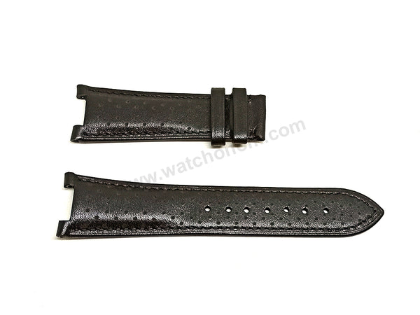 Fits/For Versace Aion Chrono VRSCVE1D01420 Replacement Black Leather Watch Band Belt Strap Belt