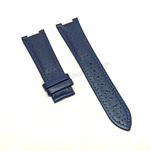 Fits/For Versace Aion Chrono VRSCVE1D01220 Replacement Navy Blue Leather Watch Band Belt Strap Belt