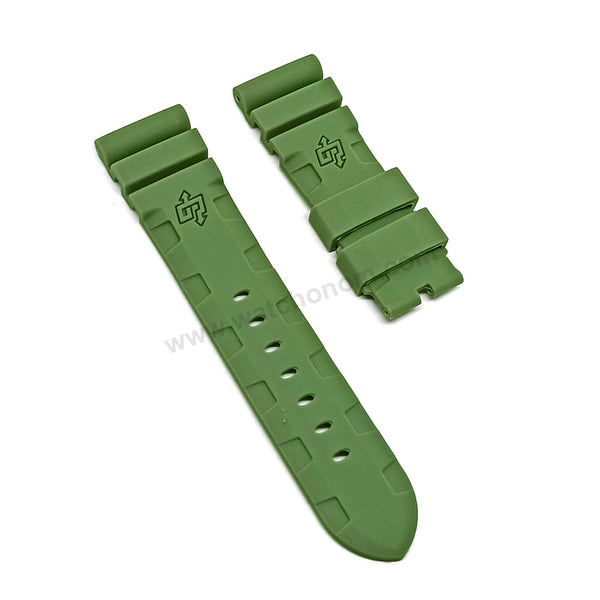 Fits/For Panerai Submersible PAM01595 - 24mm Sage Green Rubber Replacement Watch Band Strap