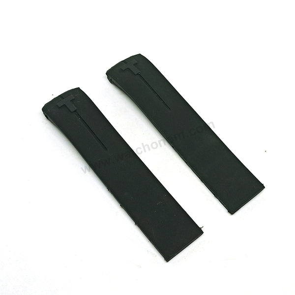 Fits/For Tissot - T-Touch Expert T013420 - 21mm Black Rubber Replacement Watch Band Strap Belt