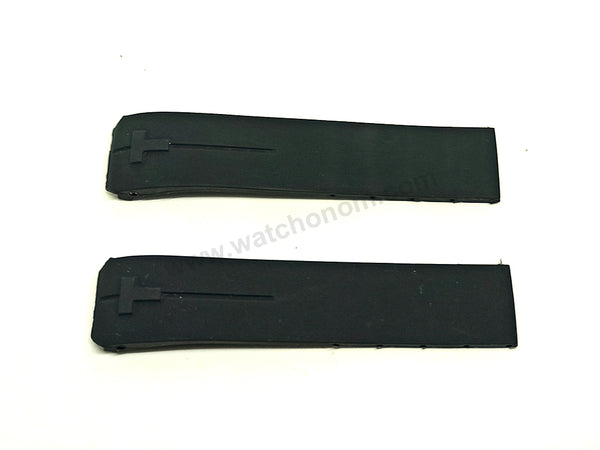 Fits/For Tissot - T-Touch Expert T013420 - 21mm Black Rubber Replacement Watch Band Strap Belt