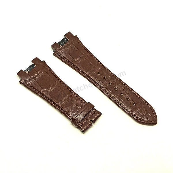 Fits/For Cerruti 1881 CRA145SBR61DB - 24mm Brown Genuine Leather Replacement Watch Strap Band
