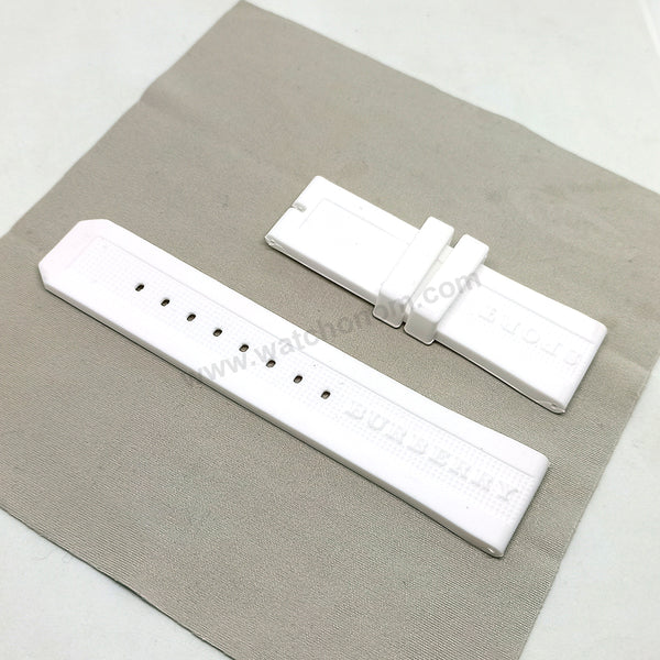 Fits/for Burberry BU7707 , BU7719 , BU7760 , BU7767 Endurance - 24mm White Rubber Replacement Watch Band Strap