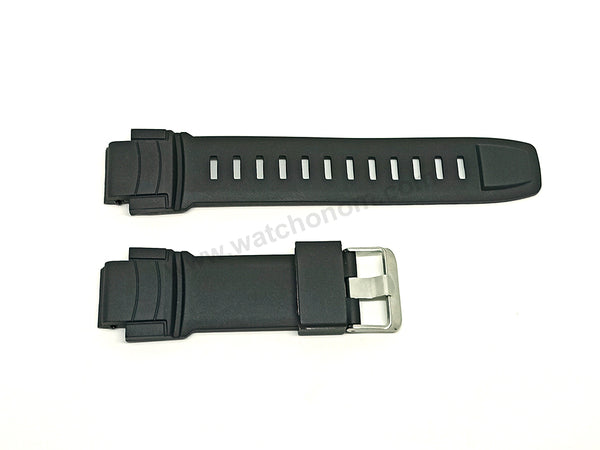 Fits/For Casio Protrek PRG-270 , PRG-270B - Black Rubber Replacement Watch Strap Band Belt