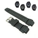 Fits/For Casio Protrek PRW-5100 , PRW-5100YT - Black Rubber Replacement Watch Strap Band Belt