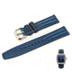 Fits/For Vintage Zenith Respirator X - Navy Blue Padded Genuine Leather Replacement Watch Band Strap Belt