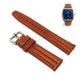 Fits/For Vintage Zenith Respirator X - Light Brown Padded Genuine Leather Replacement Watch Band Strap Belt