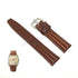 Fits/For Vintage Zenith Respirator X - 18mm Dark Brown Double Ridged / Padded Genuine Leather Replacement Watch Band Strap Belt