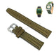 Fits/For Vintage Zenith Respirator X - Olive Green Padded Genuine Leather Replacement Watch Band Strap Belt