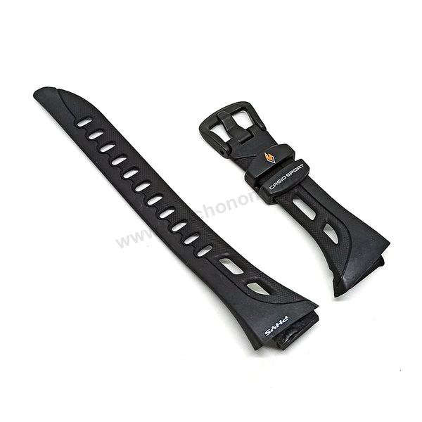 Genuine Casio PHYS: Referee Timer RFT-100 , RFT-100WC - Authentic Replacement Black Rubber Watch Band Strap