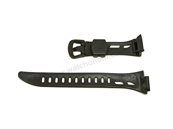 Genuine Casio PHYS: Referee Timer RFT-100 , RFT-100WC - Authentic Replacement Black Rubber Watch Band Strap