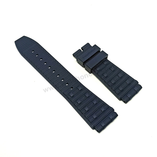 Fits/For Breitling Chronomat B01 AB0134 , AB0136 - 22mm Navy Blue Silicone 22-20 301S , 300S Rouleaux Replacement Watch Band Strap Belt