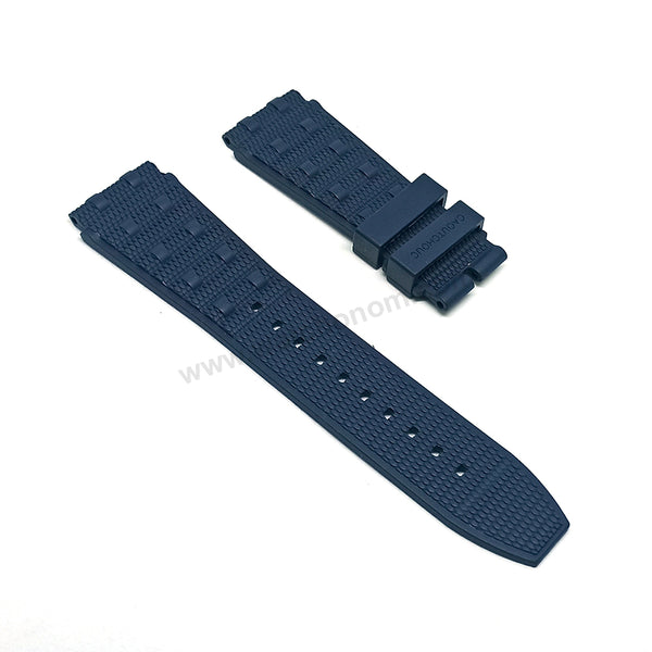 Fits/For Breitling Chronomat B01 AB0134 , AB0136 - 22mm Navy Blue Silicone 22-20 301S , 300S Rouleaux Replacement Watch Band Strap Belt