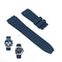 Fits/For Breitling Chronomat B01 AB0134 , AB0136 - 22mm Navy Blue Silicone 22-20 301S , 300S Rouleaux Replacement Watch Band Strap Belt