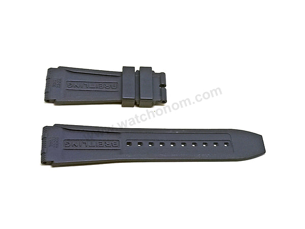Fits/For Breitling Chronomat B01 AB0134 , AB0136 - 22mm Navy Blue Silicone 22-20 301S , 300S Rouleaux Replacement Watch Band Strap Belt