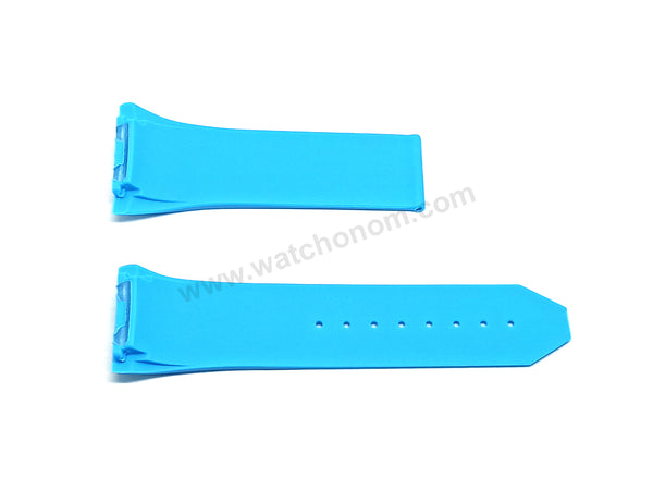 Fits/For Jacob & Co Bugatti Chiron - 22mm Light Blue Rubber Replacement Watch Band Strap Belt