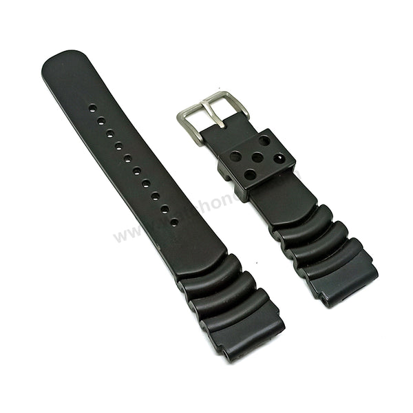 Fits/For Lorus Y676-X019 - RL419AX9 , RL421AX9 - Black Rubber Replacement Watch Band Strap Belt