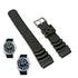 Fits/For Lorus VJ42-X367 - RXH55KX9 , RXH57KX9 - Black Silicone/Rubber Replacement Watch Band Strap Belt
