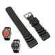 Fits/For Lorus Y676-X019 - RL419AX9 , RL421AX9 - Black Rubber Replacement Watch Band Strap Belt