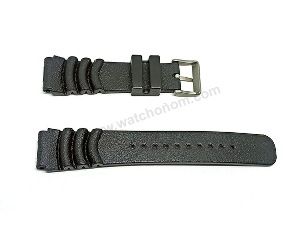 Fits/For Lorus Y676-X019 - RL419AX9 , RL421AX9 - Black Rubber Replacement Watch Band Strap Belt