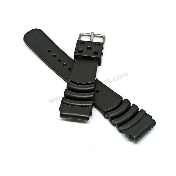Fits/For Lorus Y676-X019 - RL419AX9 , RL421AX9 - Black Rubber Replacement Watch Band Strap Belt
