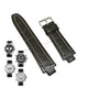 Fits/For Jacques Lemans 1-1485 , 1-1713 , 1-1717 , 1-1718 , 1-1759 Milano - Black Leather Replacement Watch Band Strap Belt