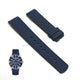 Fits/For Nautica A12024G - 22mm Navy Blue Rubber Silicone Curved End Replacement Watch Band Strap