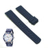 Fits/For Nautica A12627G , N12627G NST 07  - 22mm Navy Blue Rubber Silicone Curved End Replacement Watch Band Strap 