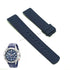 Fits/For Nautica A14555G , N14555G NST  - 22mm Navy Blue Rubber Silicone Curved End Replacement Watch Band Strap 