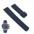 Fits/For Nautica N17580G Chronograph  - 22mm Navy Blue Rubber Silicone Curved End Replacement Watch Band Strap 