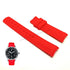 Fits/For Nautica A14561G - 22mm Red Rubber Silicone Curved End Replacement Watch Band Strap