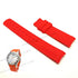 Fits/For Nautica N000536 - 22mm Red Rubber Silicone Curved End Replacement Watch Band Strap