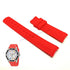 Fits/For Nautica N12628G , A12628G NST 07 Flags - 22mm Red Rubber Silicone Curved End Replacement Watch Band Strap