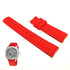 Fits/For Nautica NAPFWS128 FINN WORLD- 22mm Red Rubber Silicone Curved End Replacement Watch Band Strap